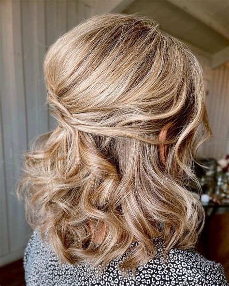 Shoulder length half up mother of the bride hair - You’ll be amazed at the versatility of this shoulder-length half up mother of the bride hair style! It’s a classic and elegant look that can be easily customized to suit your specific …